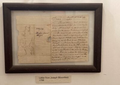 Image of a letter from joseph Bloomfield dated 1799