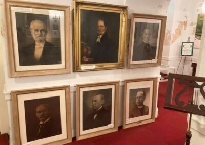 Portraits of past pastors of the church