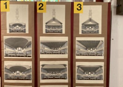 Renderings of fabric ceiling options for the sanctuary