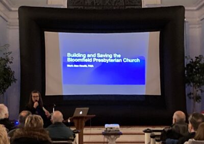 image of a lecture in the sanctuary on its history